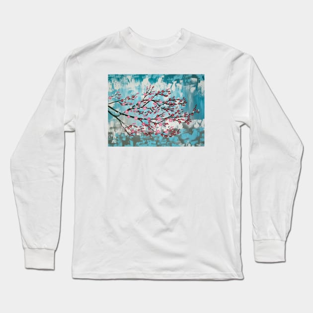 Turquoise and Pink 7 Long Sleeve T-Shirt by SheerJoy